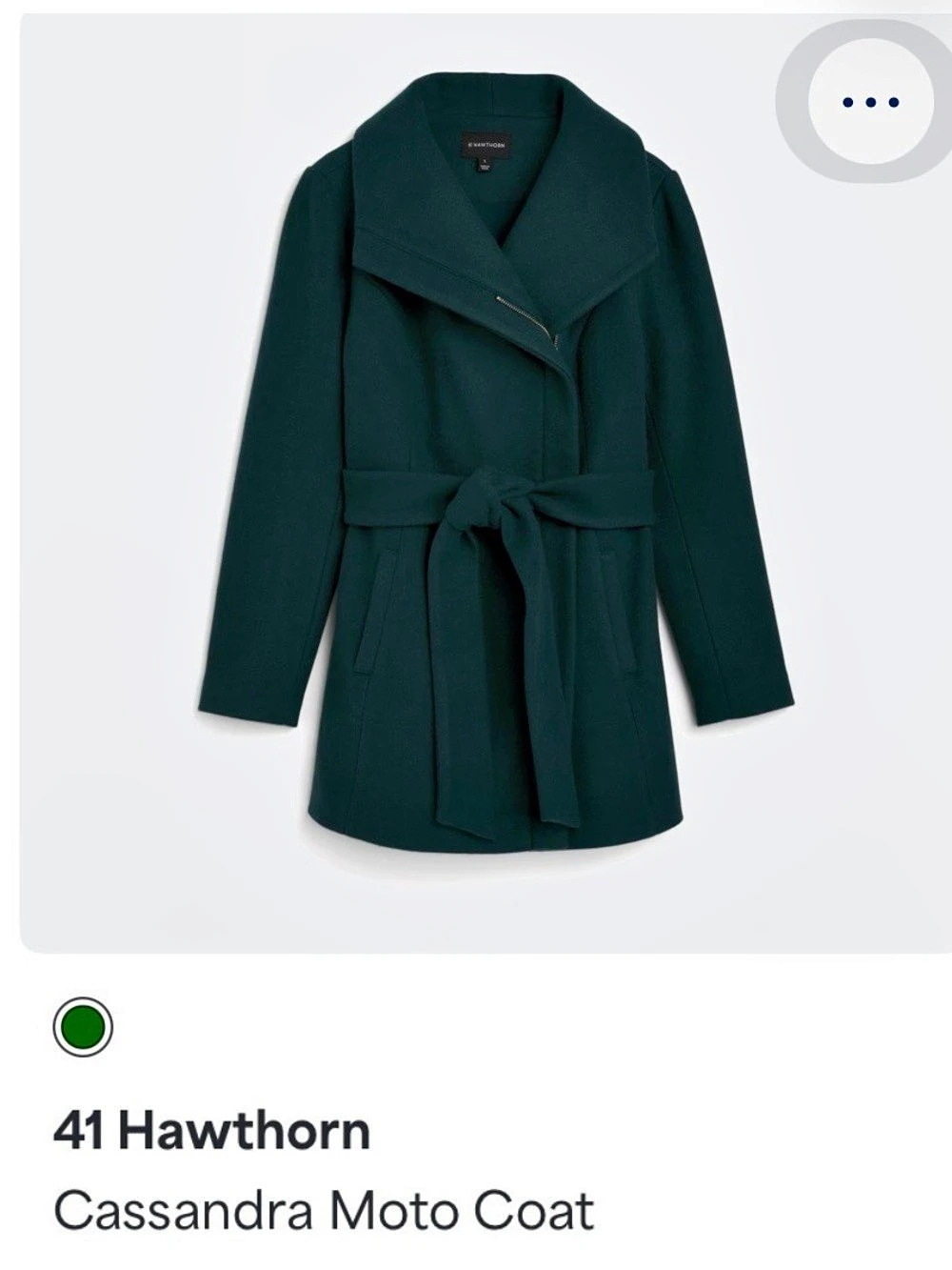 41 Hawthorn Cassandra Moto Coat Green XL Stitch Fix Never Worn